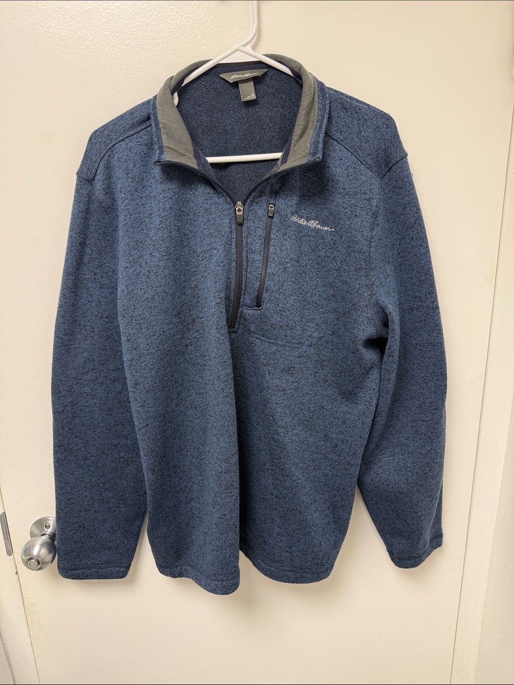 Eddie Bauer Blue Knit Hal-Zip Pullover